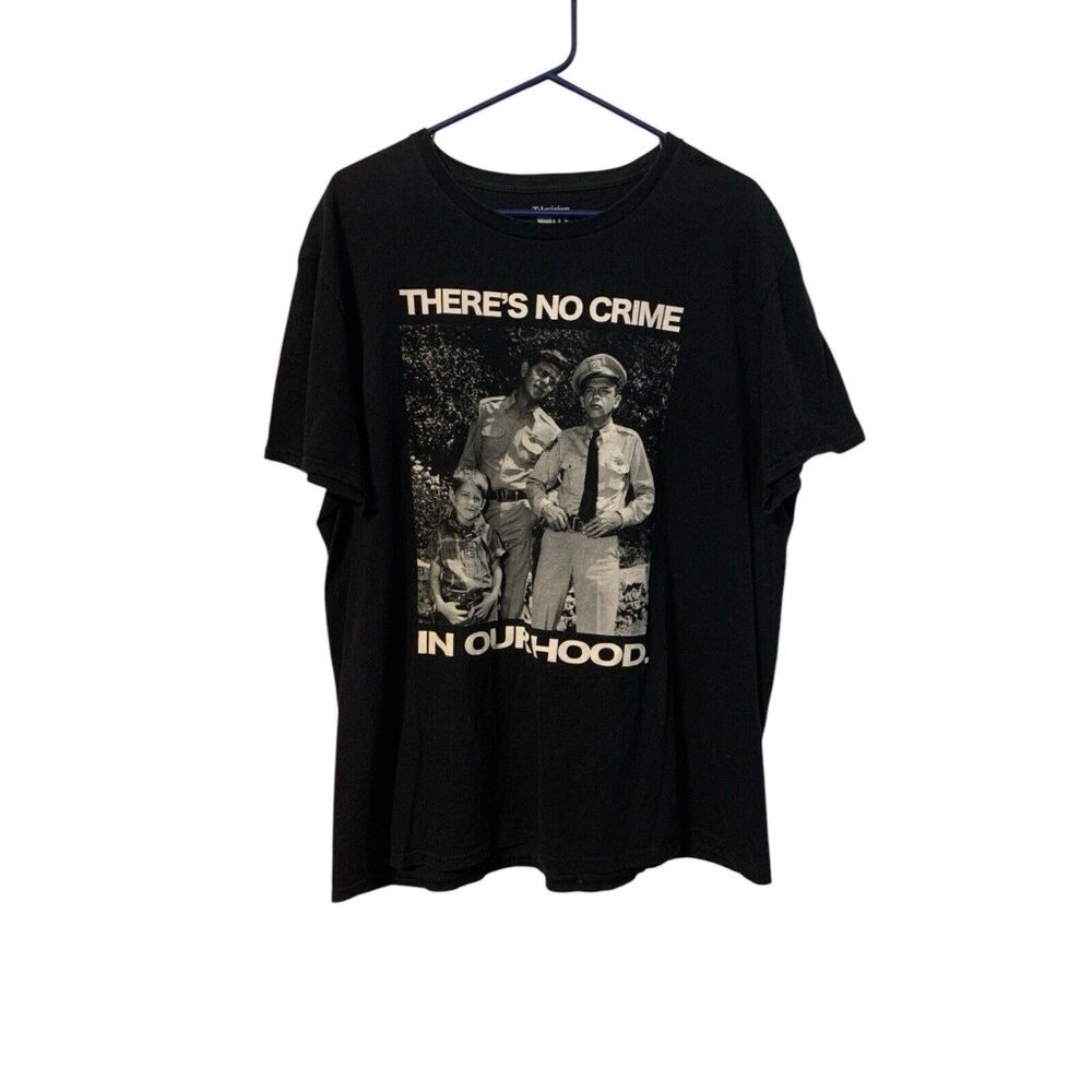 Andy Griffith T-Shirt Men's XL “There’s No Crime In Our Hood” Black Tee